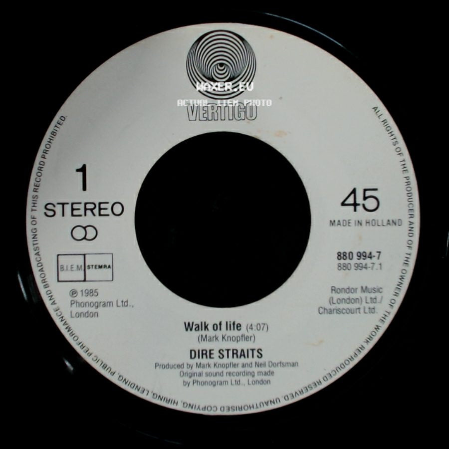 Dire Straits - One World / Walk Of Life side B
