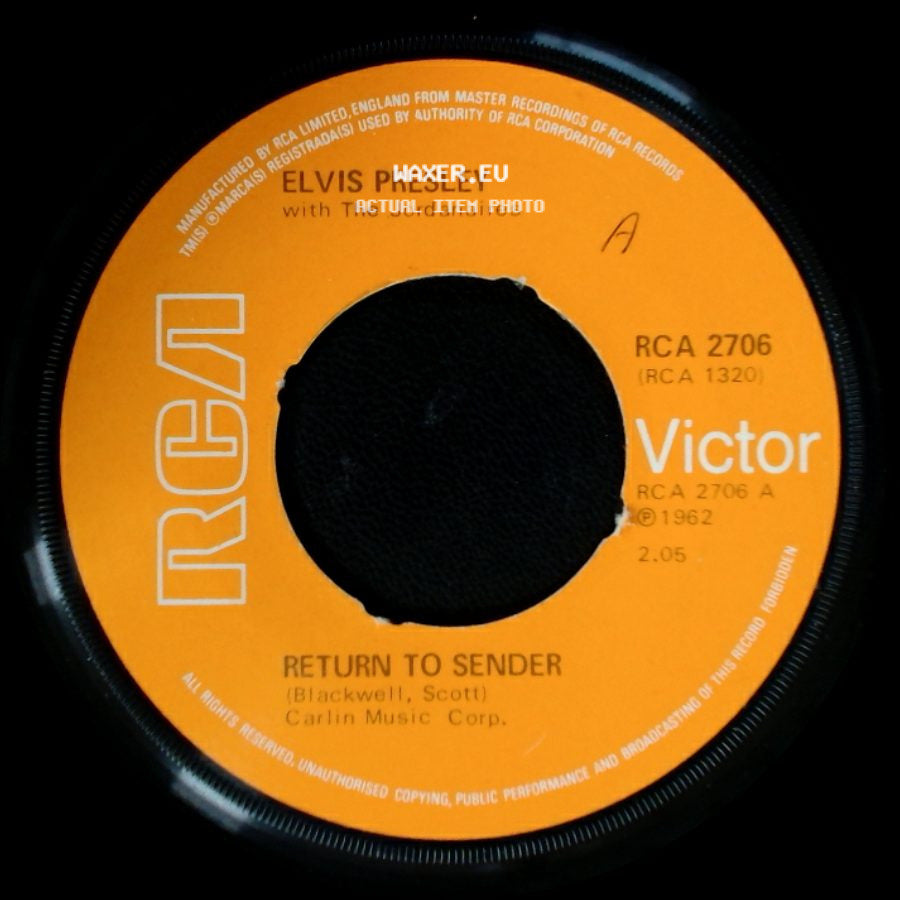 Elvis Presley With The Jordanaires - Return To Sender / Where Do You Come From side A