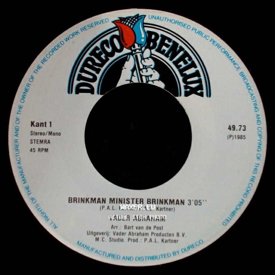 Vader Abraham Show Orkest / Vader Abraham - De Brinkman Mars / Brinkman Minister Brinkman side B