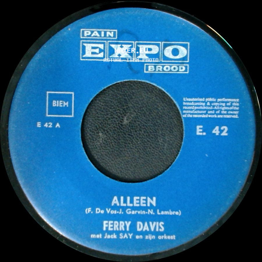 Ferry Davis / Ferry Davis Met Jack Say En Zijn Orkest - Droom Van Mij / Alleen side B