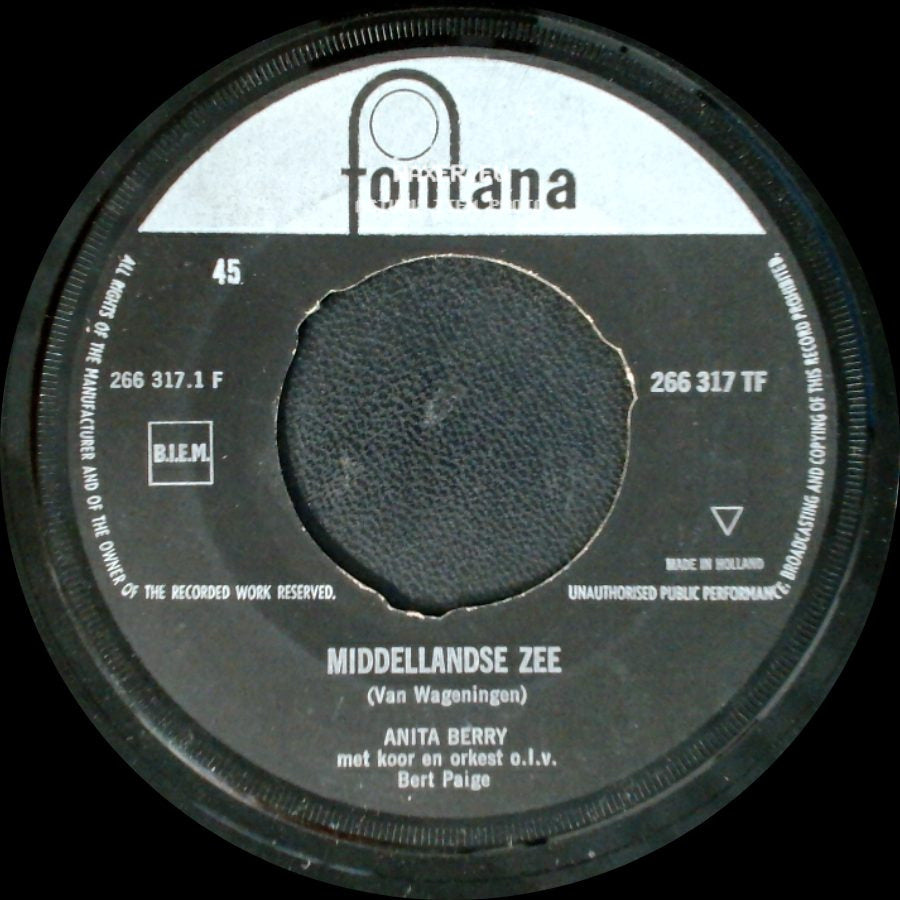 Anita Berry - Middellandse Zee / Als Ik Wist (Dat Ik Je T'rug Zou Zien) side A