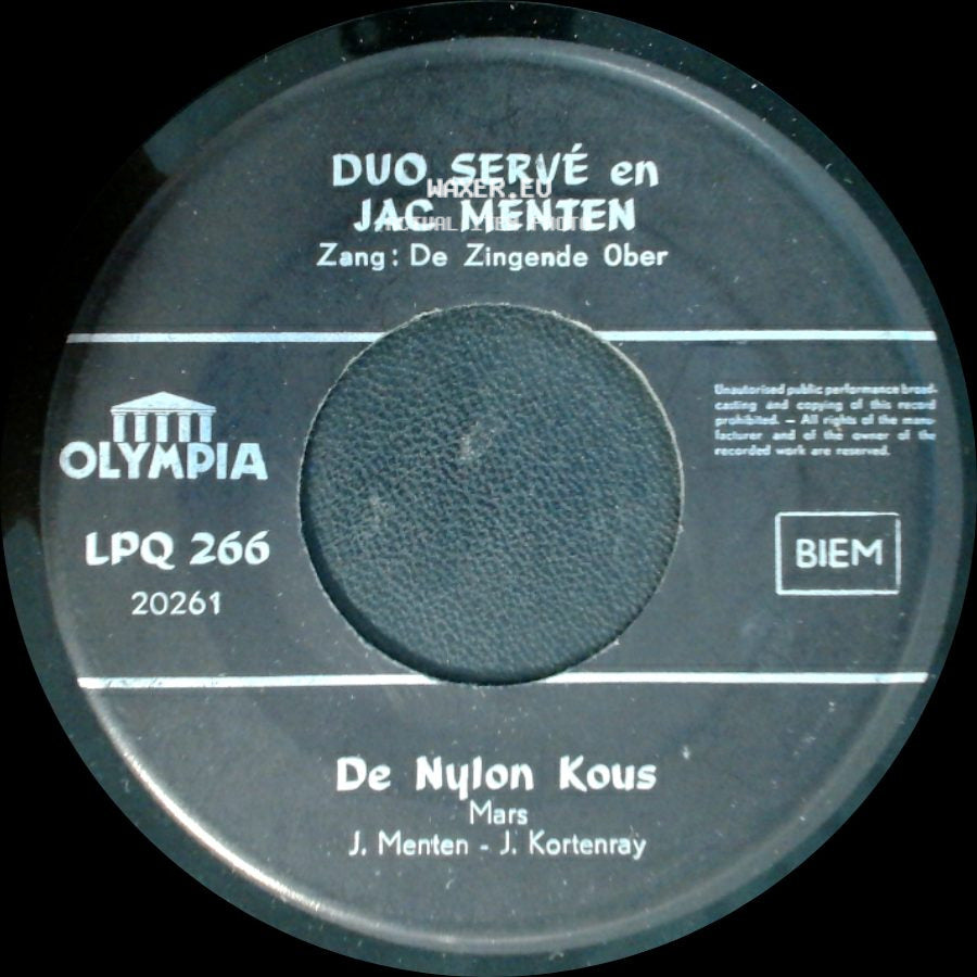 Duo Servé En Jac Menten - De Nylon Kous / Zang: De Zingende Ober side A