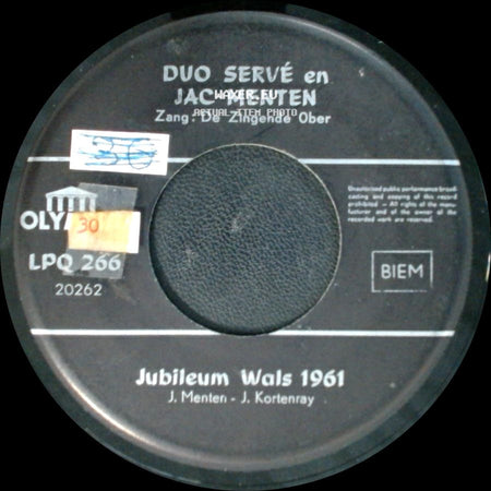 Duo Servé En Jac Menten - De Nylon Kous / Jubileum Wals 1961 side B