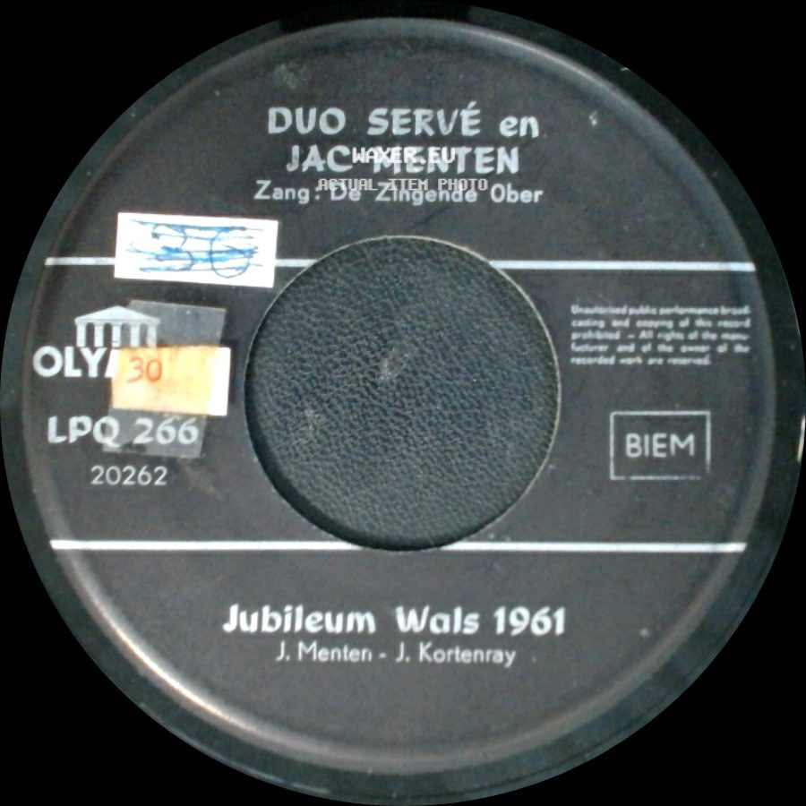 Duo Servé En Jac Menten - De Nylon Kous / Jubileum Wals 1961 side B