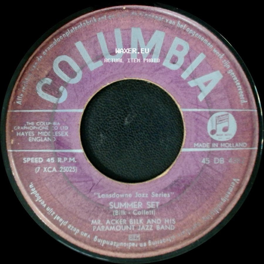 Mr. Acker Bilk And His Paramount Jazz Band - Summer Set / Acker's Away side A