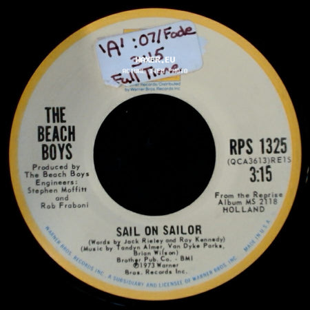 The Beach Boys - Only With You / Sail On Sailor side B