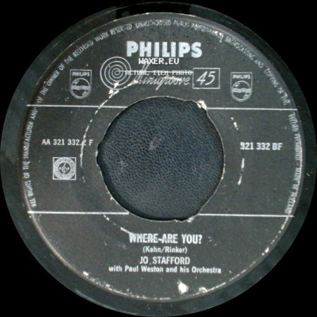Jo. Stafford - Where Are You? / Thank You For Calling side A