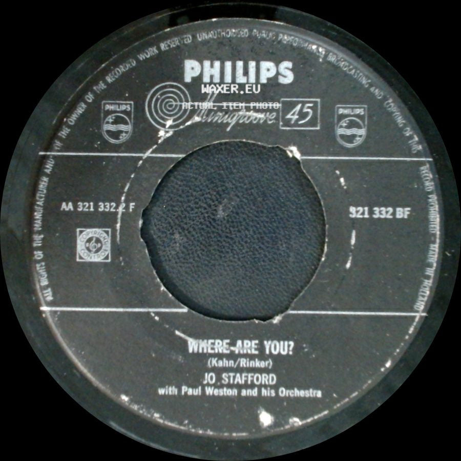 Jo. Stafford - Where Are You? / Thank You For Calling side A