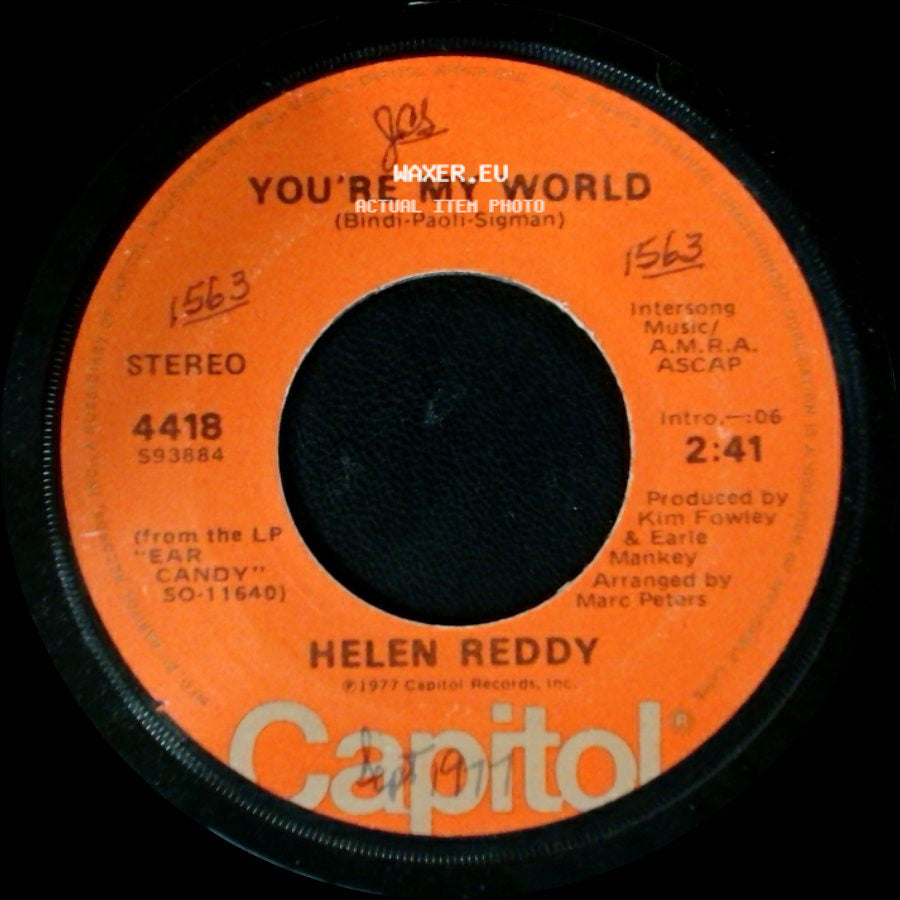 Helen Reddy - Thank You / You're My World side B