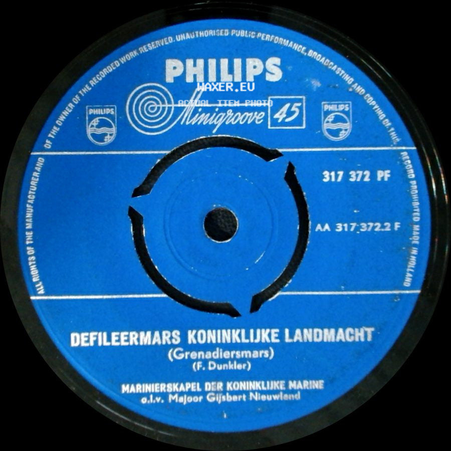 Marinierskapel Der Koninklijke Marine O.L.V. Majoor Gijsbert Nieuwland - Qua Patet Orbis - Mars / Defileermars Koninklijke Landmacht (Grenadiersmars) side B