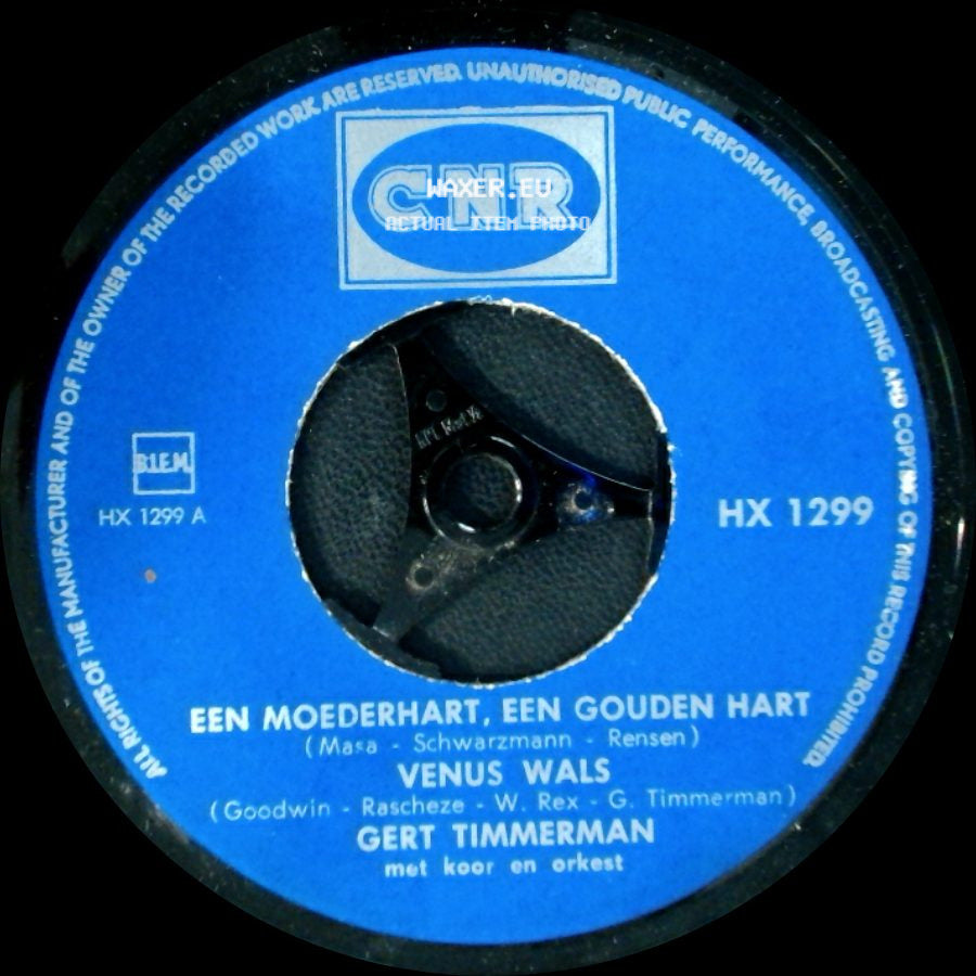 Gert Timmerman - De Stem Van Mijn Hart / Droog Je Tranen, Bloesem Van Tahiti / Een Moederhart, Een Gouden Hart / Venus Wals side B