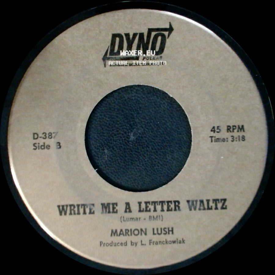 Marion Lush - Yes Sir, She's My Baby Polka / Write Me A Letter Waltz side B