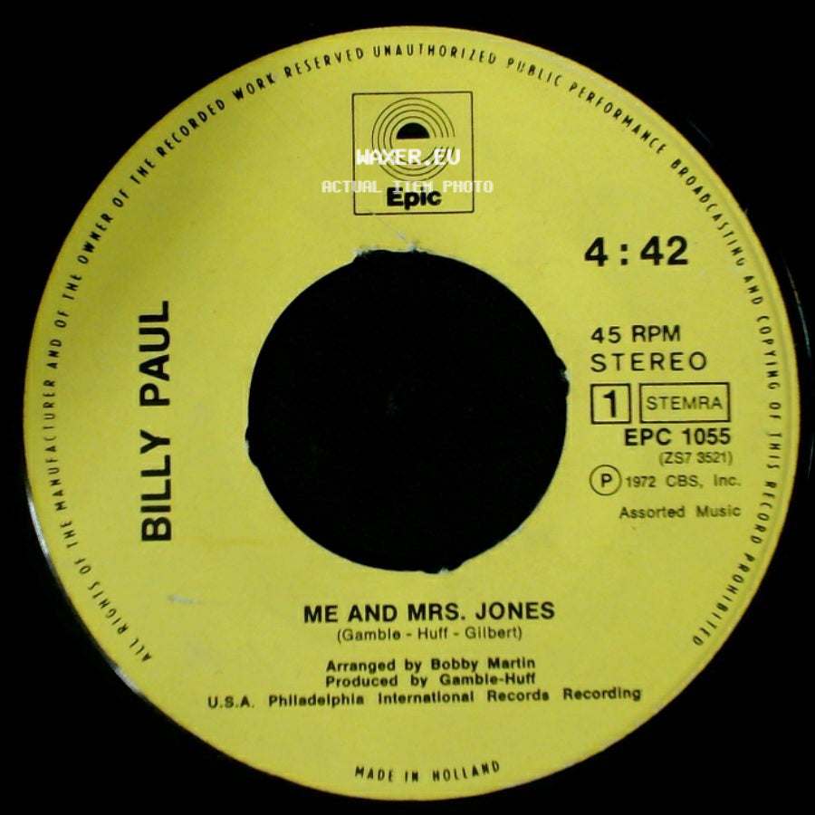 Billy Paul - Me And Mrs. Jones / Your Song side A