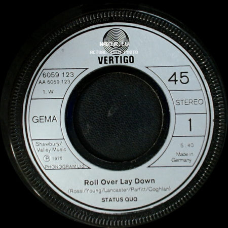 Status Quo - Gerdundula(1). Junior's Wailing(2) / Roll Over Lay Down side B