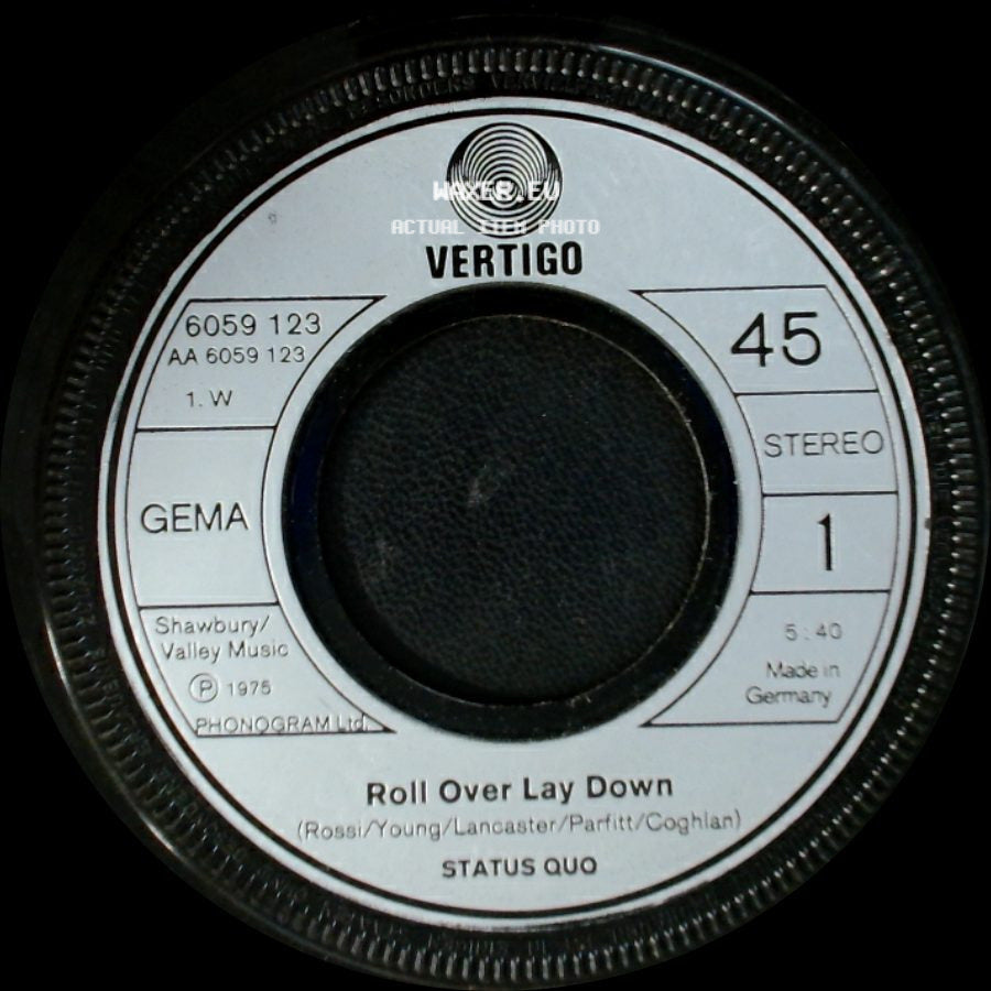 Status Quo - Gerdundula(1). Junior's Wailing(2) / Roll Over Lay Down side B