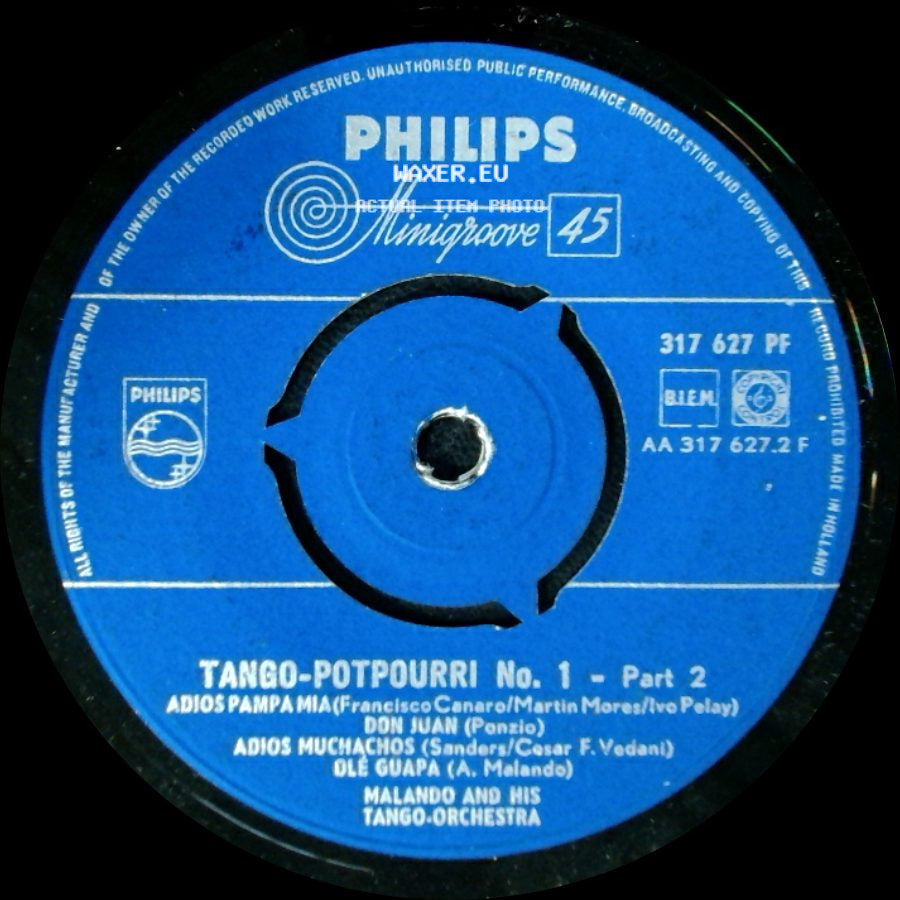 Malando And His Tango-Orchestra - Tango-Potpourri No. 1 - Part 2 / Tango-Potpourri No. 1 - Part 1 side A