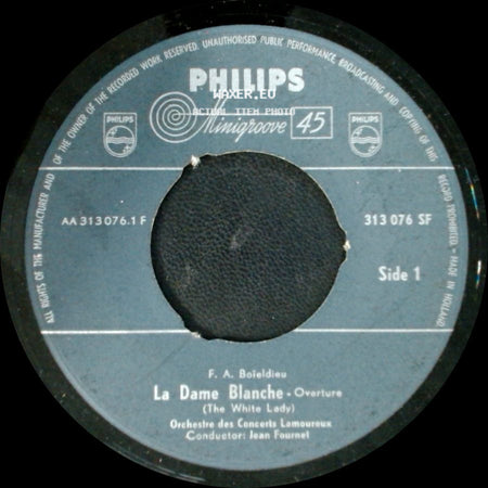 Orchestre Des Concerts Lamoureux - La Dame Blanche - Overture (The White Lady) / La Dame Blanche - Overture (The White Lady) (Conclusion) side A