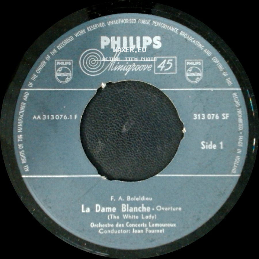 Orchestre Des Concerts Lamoureux - La Dame Blanche - Overture (The White Lady) / La Dame Blanche - Overture (The White Lady) (Conclusion) side A
