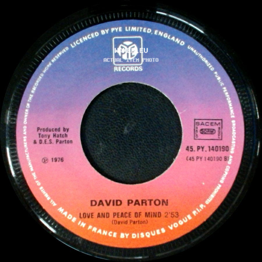 David Parton - Love And Peace Of Mind / Isn't She Lovely side A