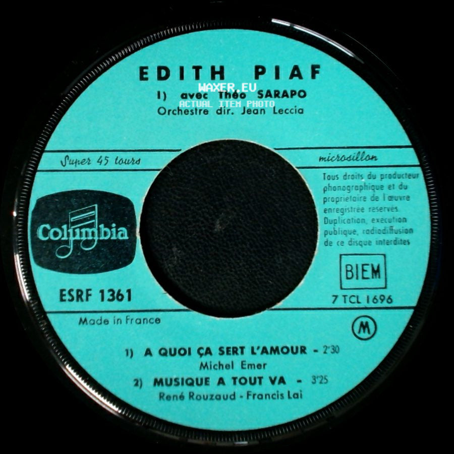 Edith Piaf - Emporte-Moi / Le Petit Brouillard / Unknown Title B side B