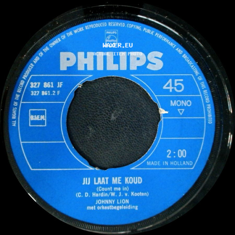 Johnny Lion - Sophietje / Jij Laat Me Koud side B