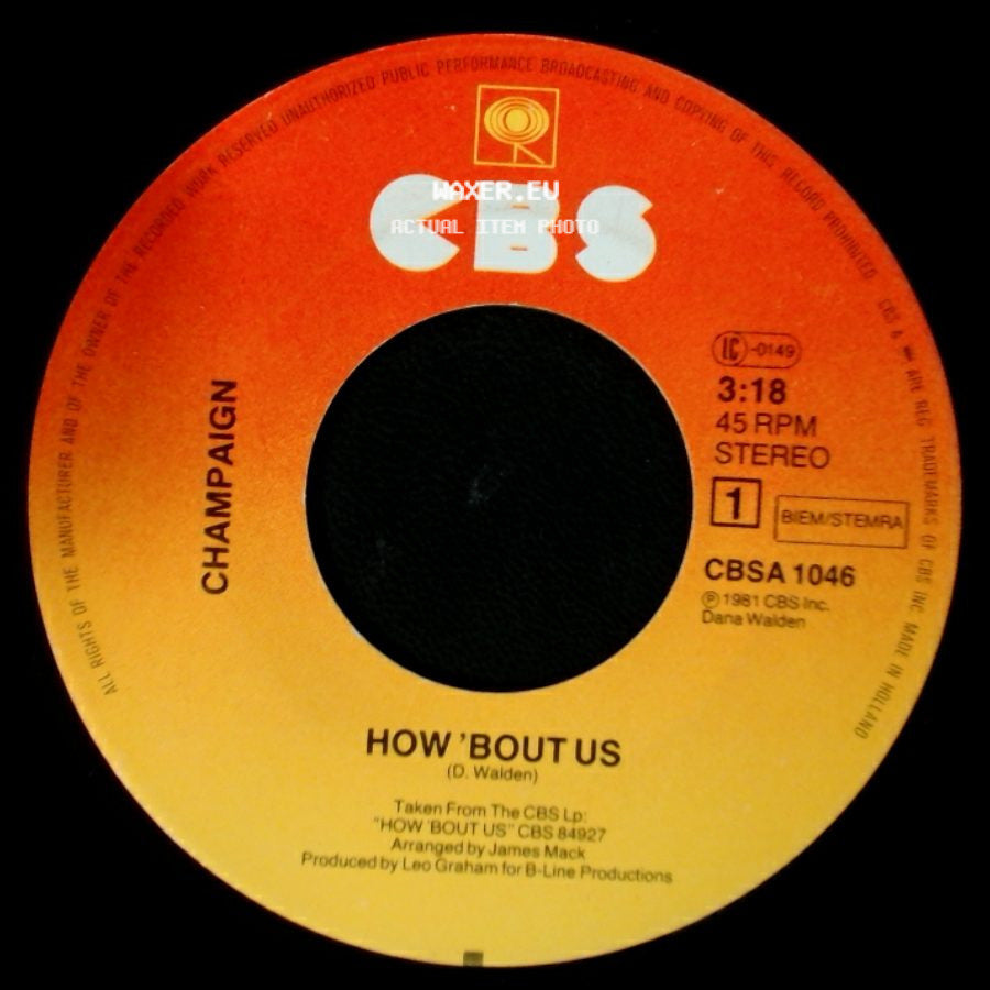 Champaign - How 'bout Us / Spinnin' side A