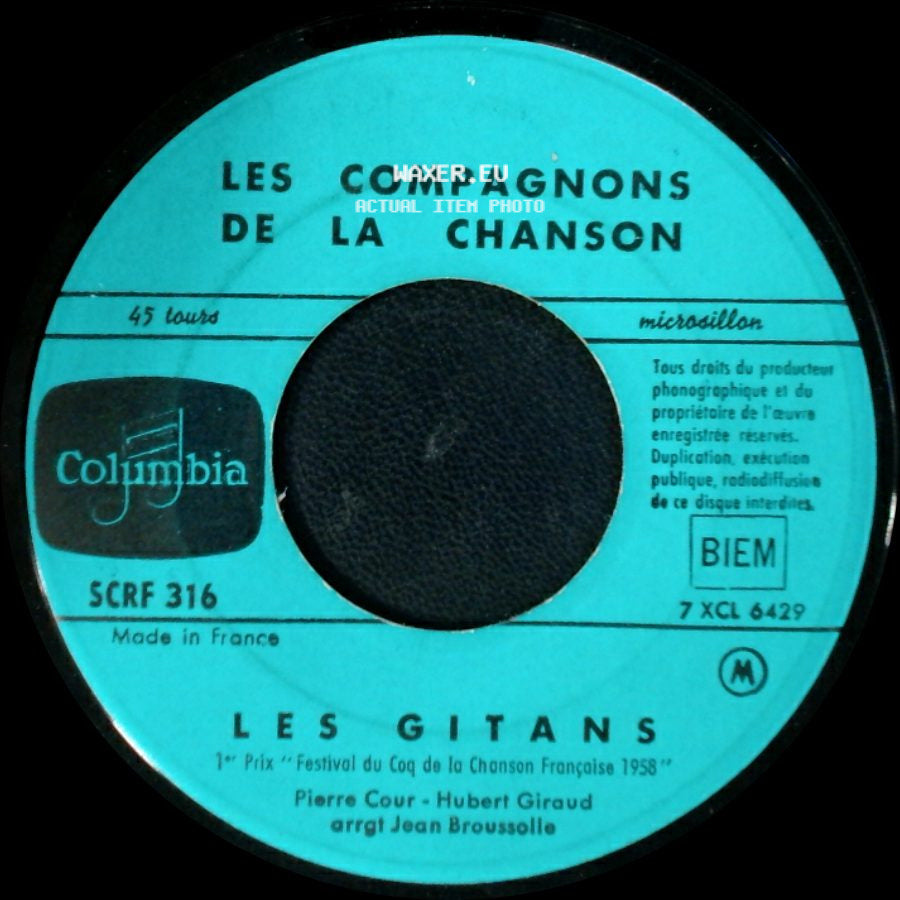 Les Compagnons De La Chanson - Guitare Et Tambourin / Les Gitans side B