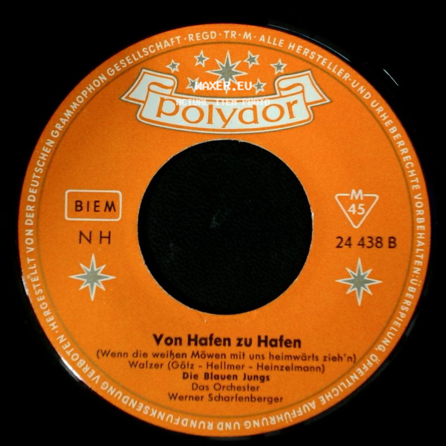 Die Blauen Jungs - Addio, Addio Maria / Von Hafen Zu Hafen side B