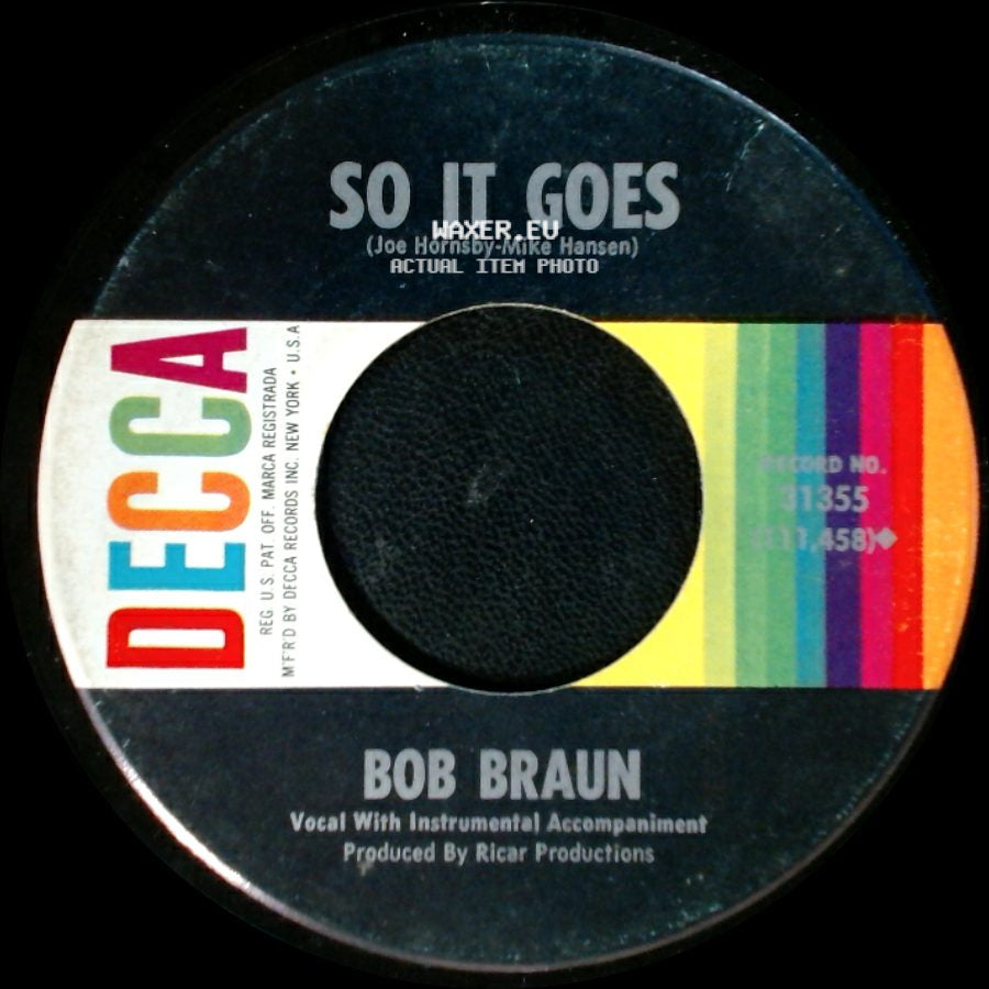Bob Braun - Till Death Do Us Part / So It Goes side B