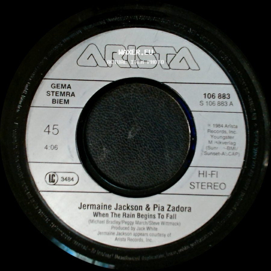 Pia Zadora / Jermaine Jackson & Pia Zadora - Follow My Heartbeat / When The Rain Begins To Fall side B