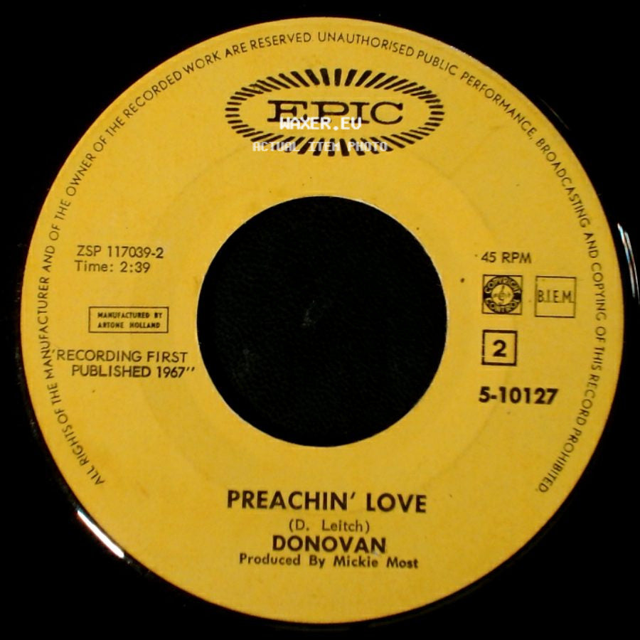 Donovan - Epistle To Dippy / Preachin' Love side B