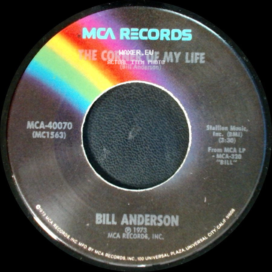 Bill Anderson - Home And Things / The Corner Of My Life side B