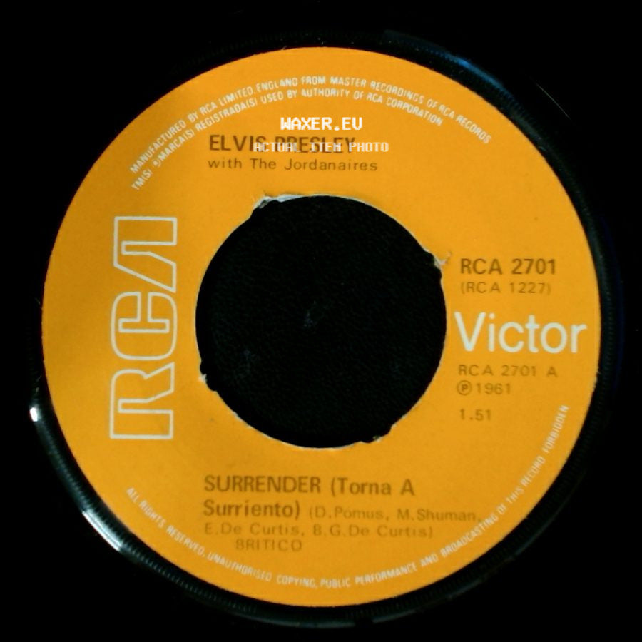 Elvis Presley With The Jordanaires - Lonely Man / Surrender (Torna A Surriento) side B