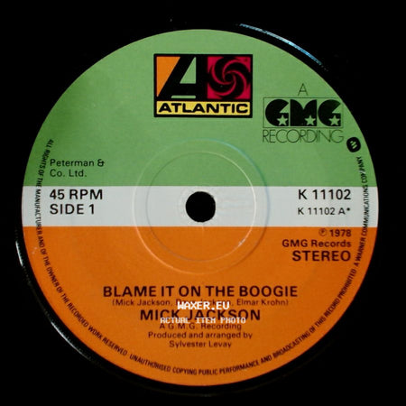 Mick Jackson - Blame It On The Boogie / All Night Boppin' side A