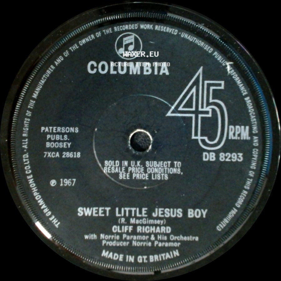 Cliff Richard - All My Love / Sweet Little Jesus Boy side B