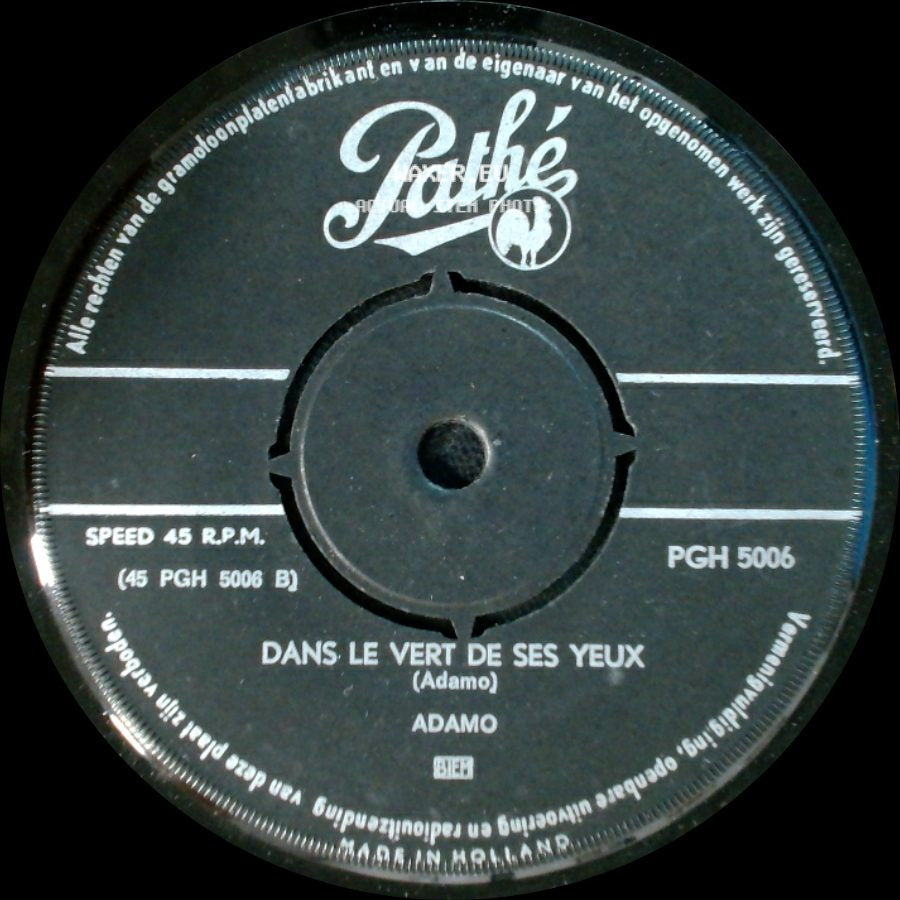 Adamo - Dans Le Vert De Ses Yeux / Vous Permettez, Monsieur? side A