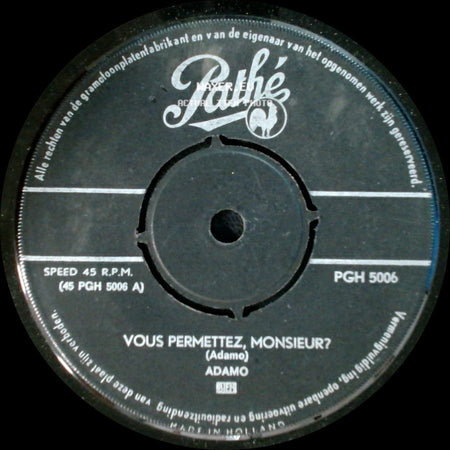 Adamo - Dans Le Vert De Ses Yeux / Vous Permettez, Monsieur? side B