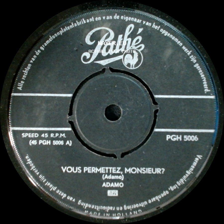 Adamo - Dans Le Vert De Ses Yeux / Vous Permettez, Monsieur? side B