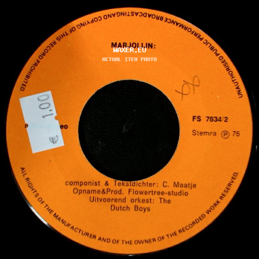 Onze Jan - Marjolijn: / Unknown Title B side A
