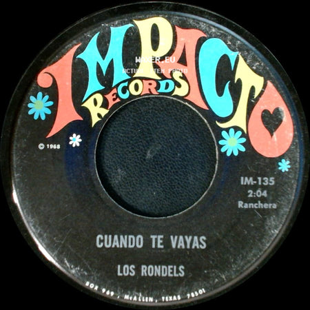 Los Rondels - Danzon Juarez / Cuando Te Vayas side B