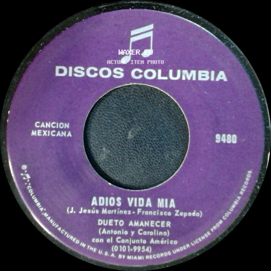 Dueto Amanecer - Adonde Ire / Adios Vida Mia side B