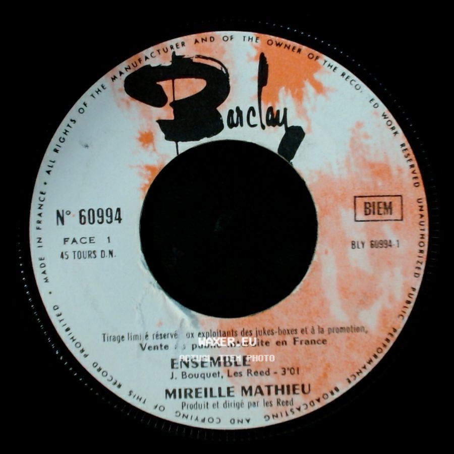 Mireille Mathieu - Les Bicyclettes De Belsize / Ensemble side B