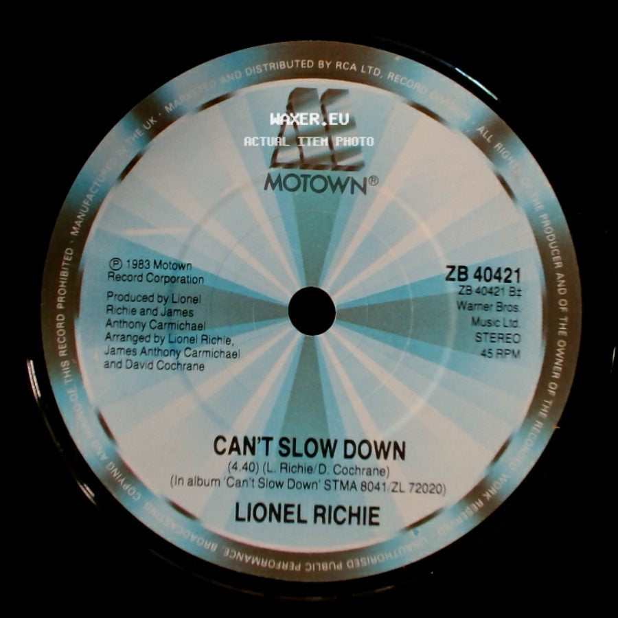 Lionel Richie - Say You, Say Me / Can't Slow Down side B