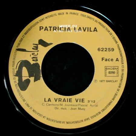 Patricia Lavila - Vis Ta Vie / La Vraie Vie side B
