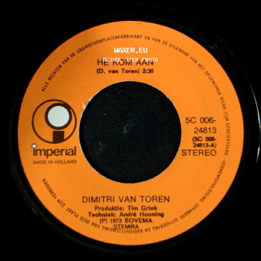 Dimitri Van Toren - Alles Zal Zich Weer Herhalen / Hé Kom Aan side B