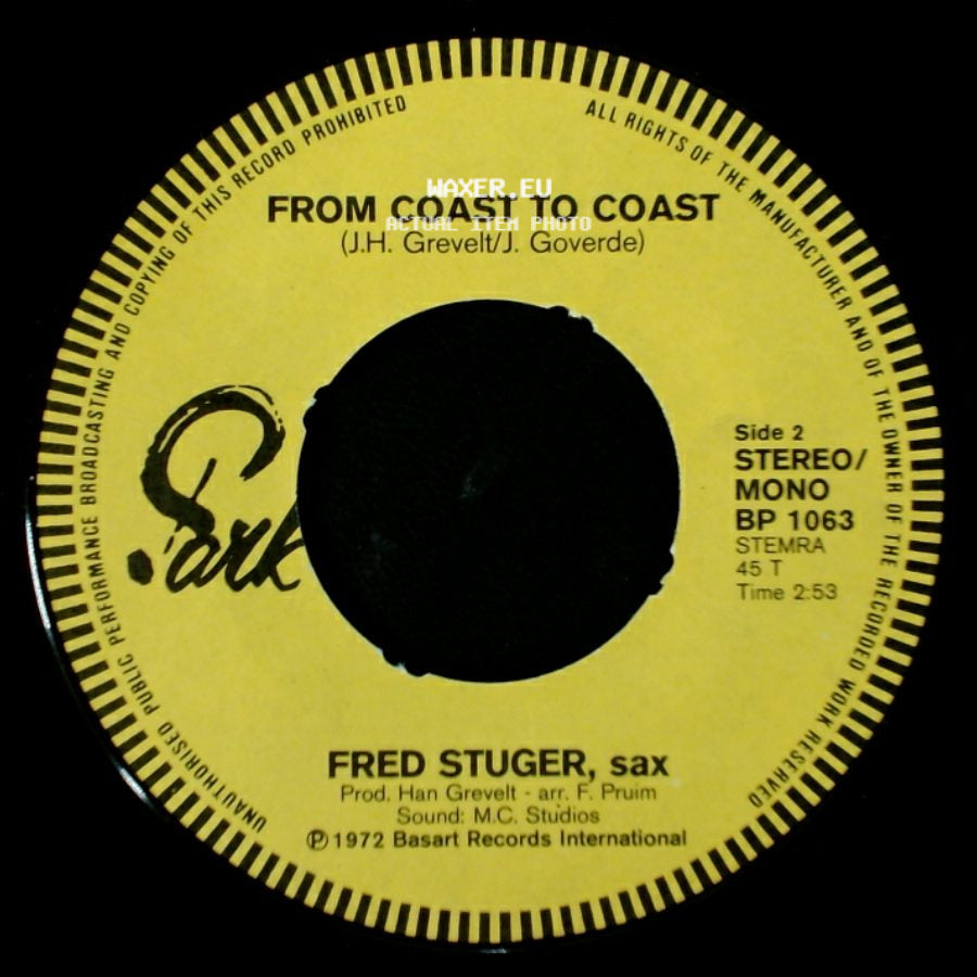 Fred Stuger, Sax - A Girl Like You Tros Tv-Tune / From Coast To Coast side B