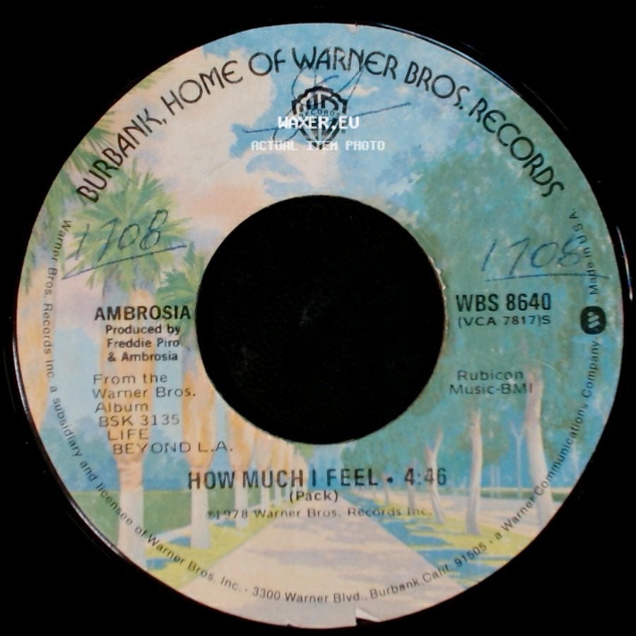 Ambrosia - Ready For Camarillo / How Much I Feel side B