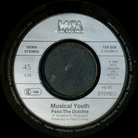 Musical Youth - Pass The Dutchie / Please Give Love A Chance side A