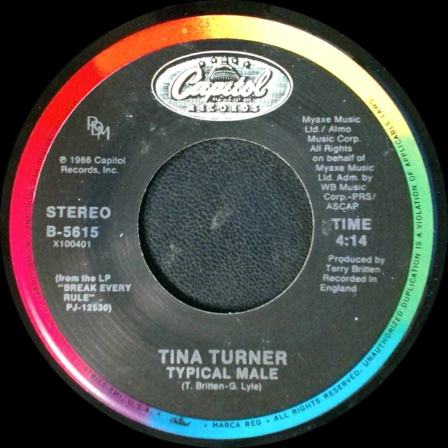Tina Turner - Typical Male / Don't Turn Around side A