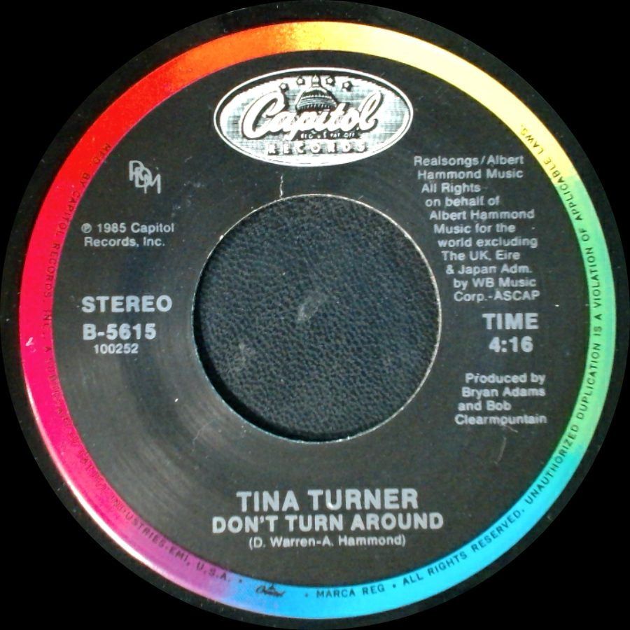 Tina Turner - Typical Male / Don't Turn Around side B